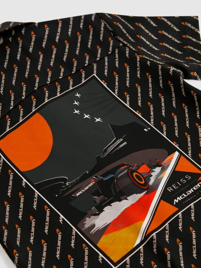 REISS Reiss X Mclaren F1 Team Children McLaren F1 Silverstone Cuban Collar Shirt Black Multi