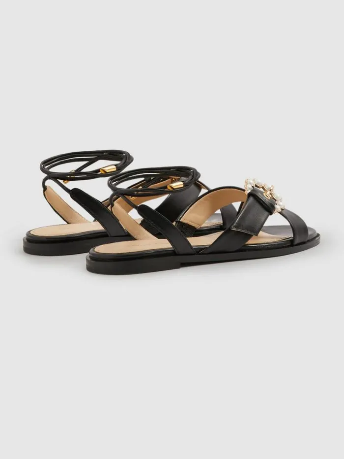 REISS Sandals Women Camilla Elphick Leather Sandals Black