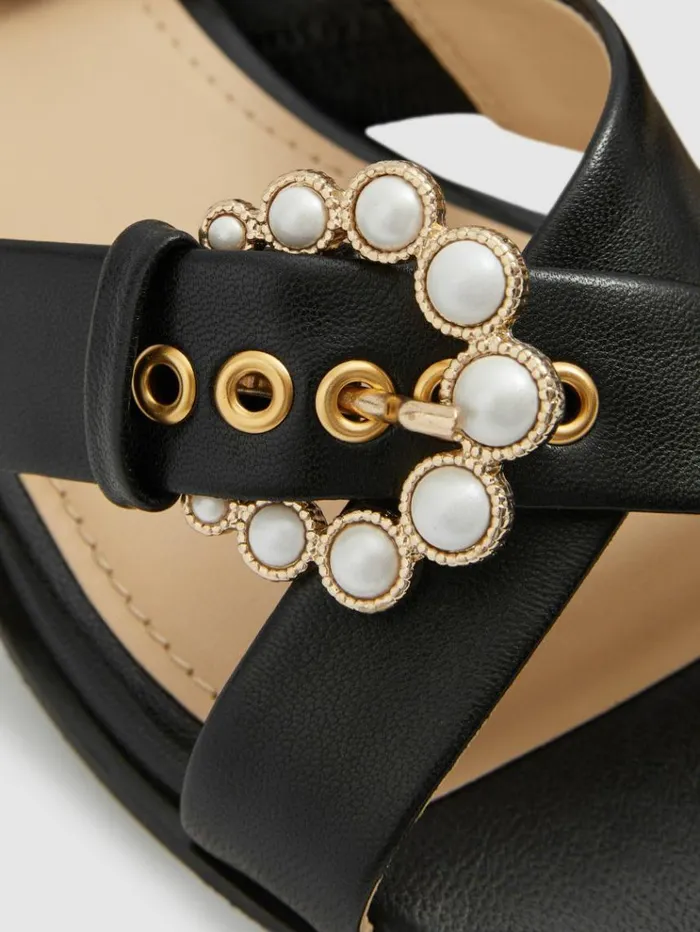 REISS Sandals Women Camilla Elphick Leather Sandals Black