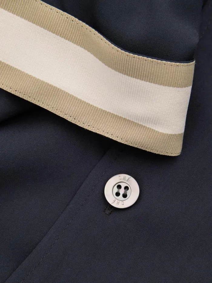 REISS Shirts Men Ch Cuff Detail Cuban Collar Shirt Navy