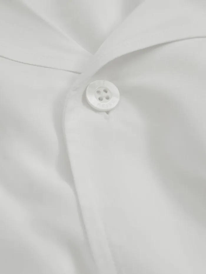 REISS Shirts Men Ch Cuff Detail Cuban Collar Shirt White