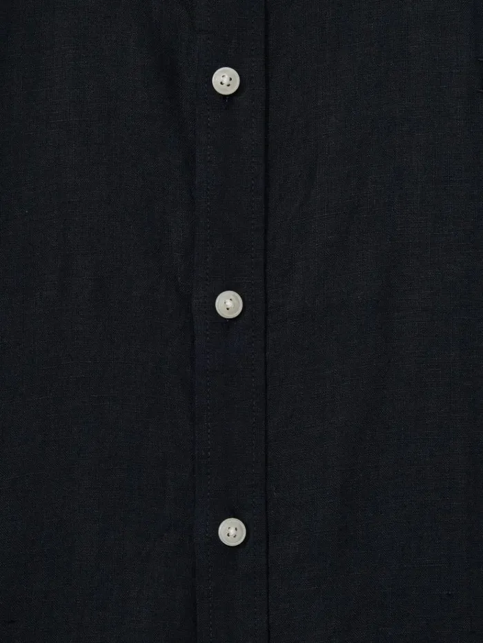 REISS Shirts Men Les Deux Light Green Linen Oxford Shirt Navy