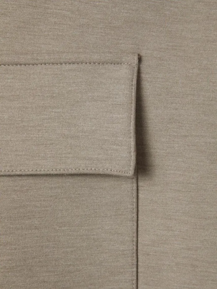 REISS Shorts Men Interlock Jersey Drawstring Shorts Taupe