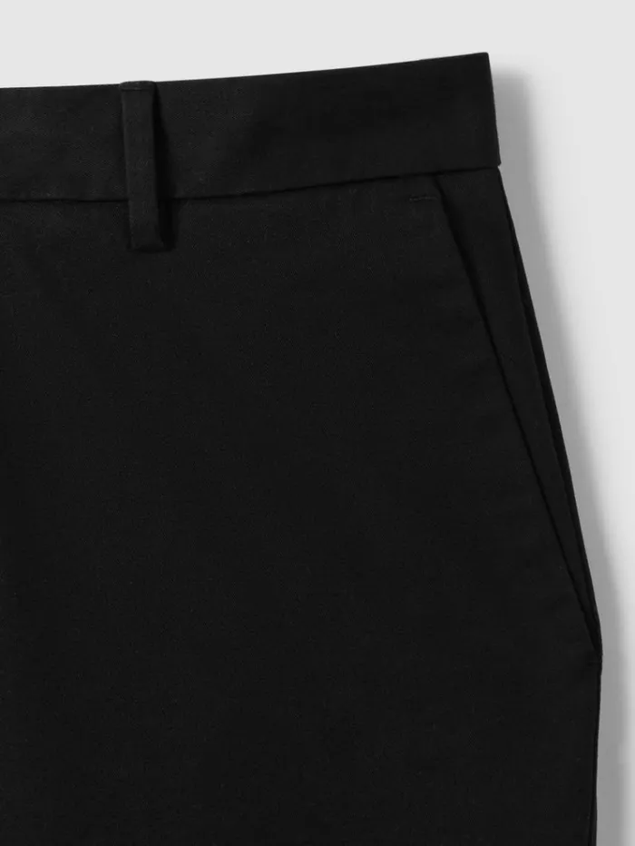 REISS Shorts Men Modern Fit Cotton Blend Chino Shorts Black