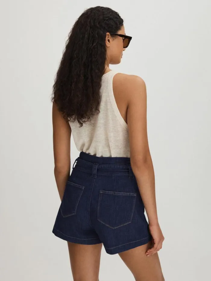 REISS Shorts Women Paige Belted Denim Shorts Baltimore