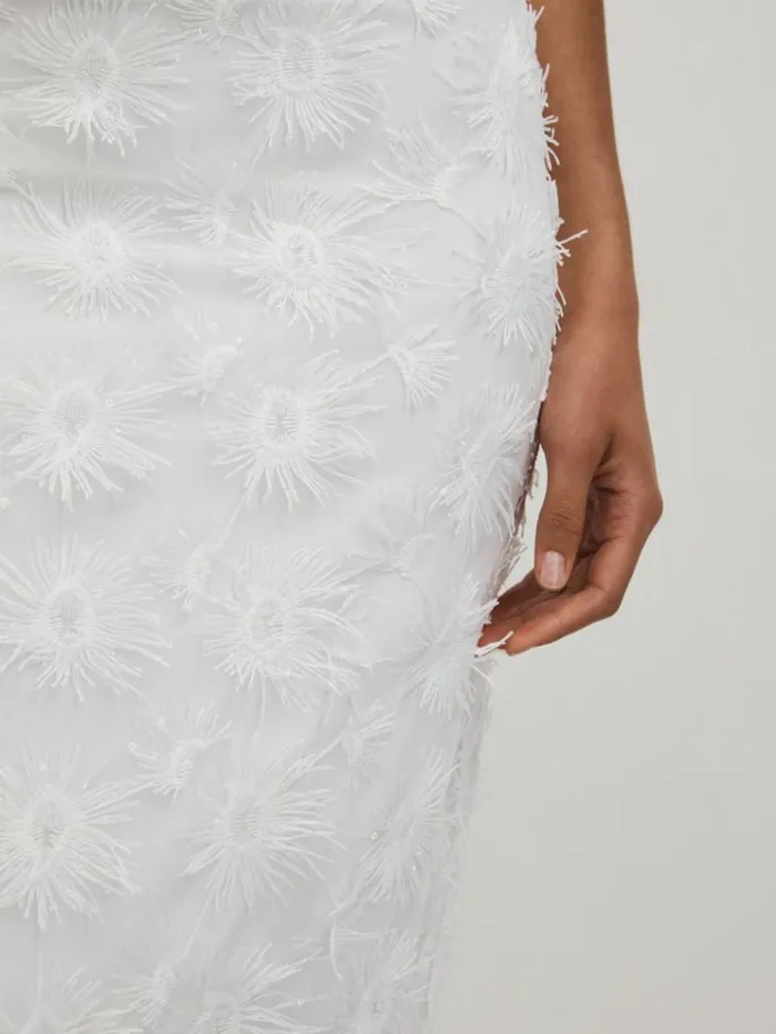 REISS Skirts Women Anna Quan Sheer Applique Midi Dress White