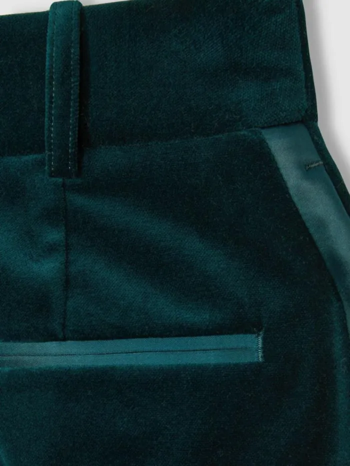 REISS Skirts Women Velvet And Satin Suit Skirt Teal