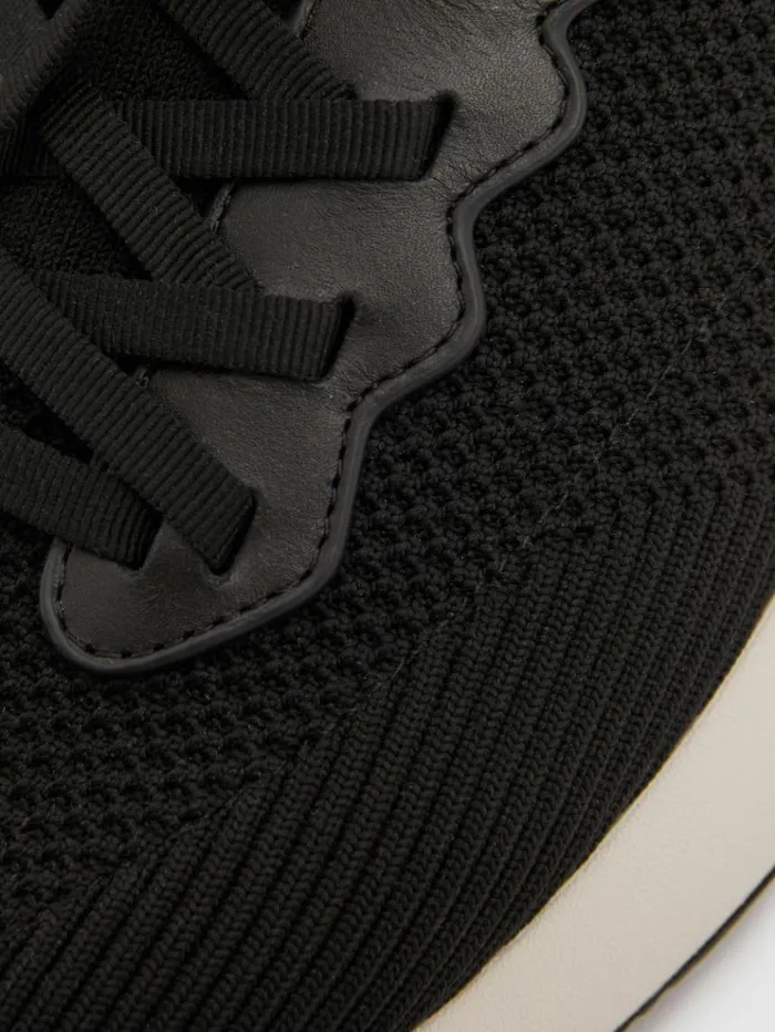 REISS Sneakers Men Hybrid Knit Running Trainers Black
