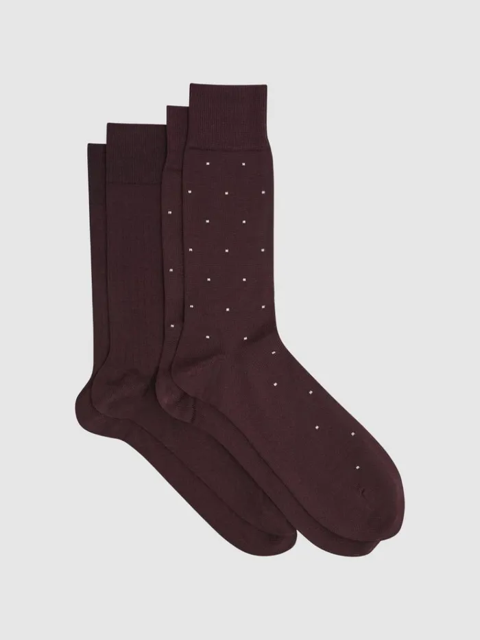 REISS Socks and Underwear Men 2 Pack Of Socks Bordeaux