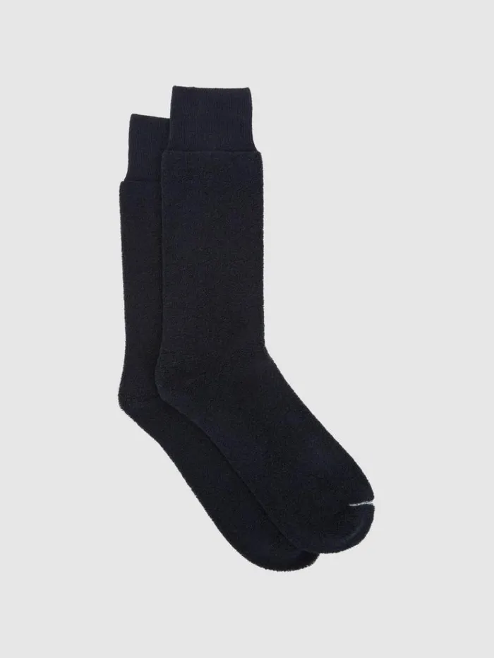 REISS Socks and Underwear Men Cotton Blend Terry Towelling Socks Navy