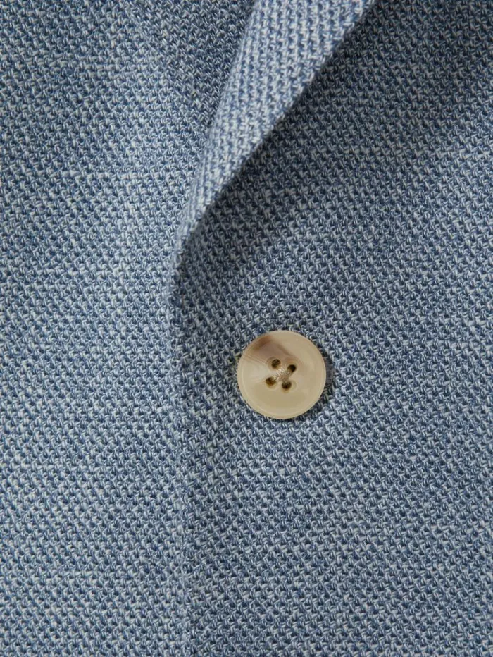 REISS Suits and Tailoring Children Slub Check Single Breasted Blazer Soft Blue