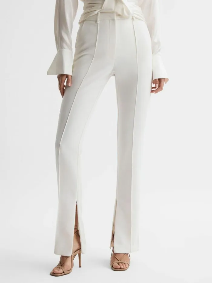 REISS Suits and Tailoring Women Acler Tailored Split Hem Trousers Ivory