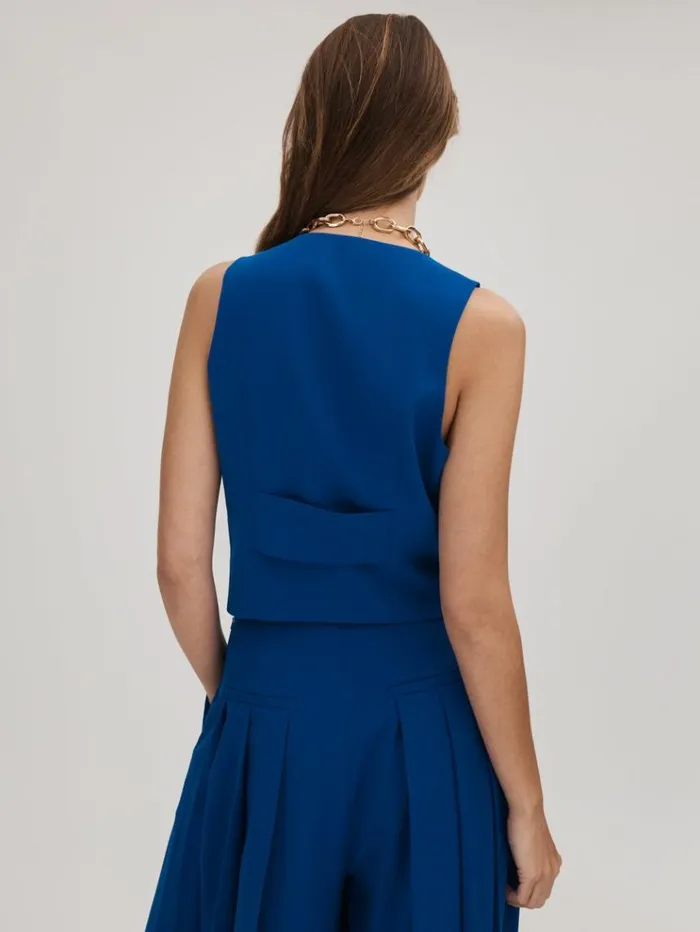 REISS Suits and Tailoring Women Florere Single Breasted Waistcoat Bright Blue