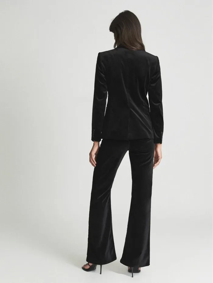 REISS Suits and Tailoring Women Velvet Blazer Black