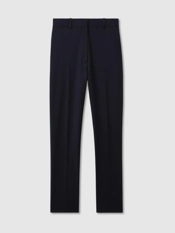 REISS Suits and Tailoring Women WoolBlend Tailored Flared Suit Trousers Navy