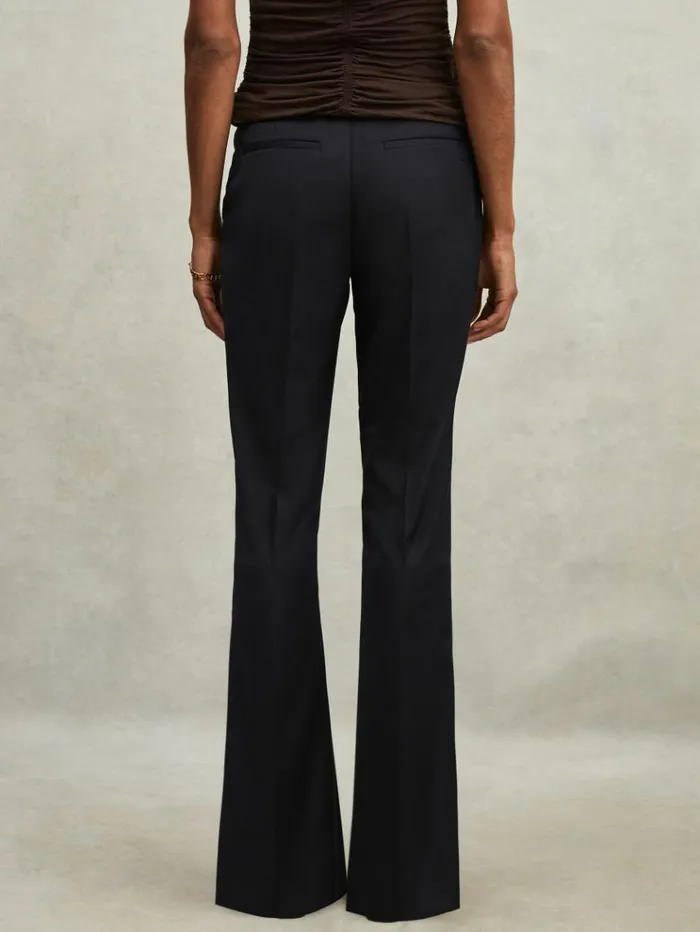 REISS Suits and Tailoring Women WoolBlend Tailored Flared Suit Trousers Navy