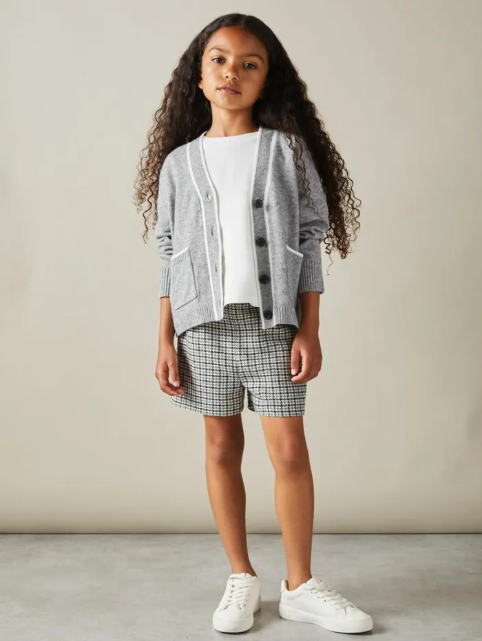 REISS Sweaters Children Relaxed WoolCashmere Cardigan Grey