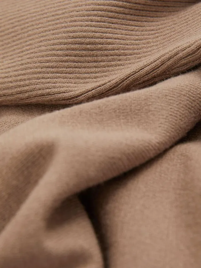 REISS Sweaters Women DropShoulder Roll Neck Jumper Taupe