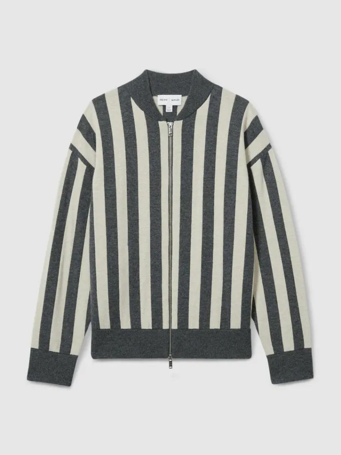 REISS Sweaters WomenMen Reiss Les 100 Ciels Wool And Cashmere Cardigan Charcoalcream