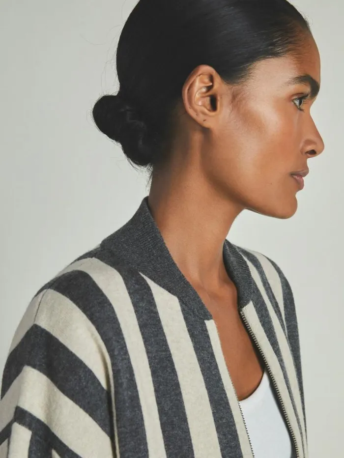 REISS Sweaters WomenMen Reiss Les 100 Ciels Wool And Cashmere Cardigan Charcoalcream