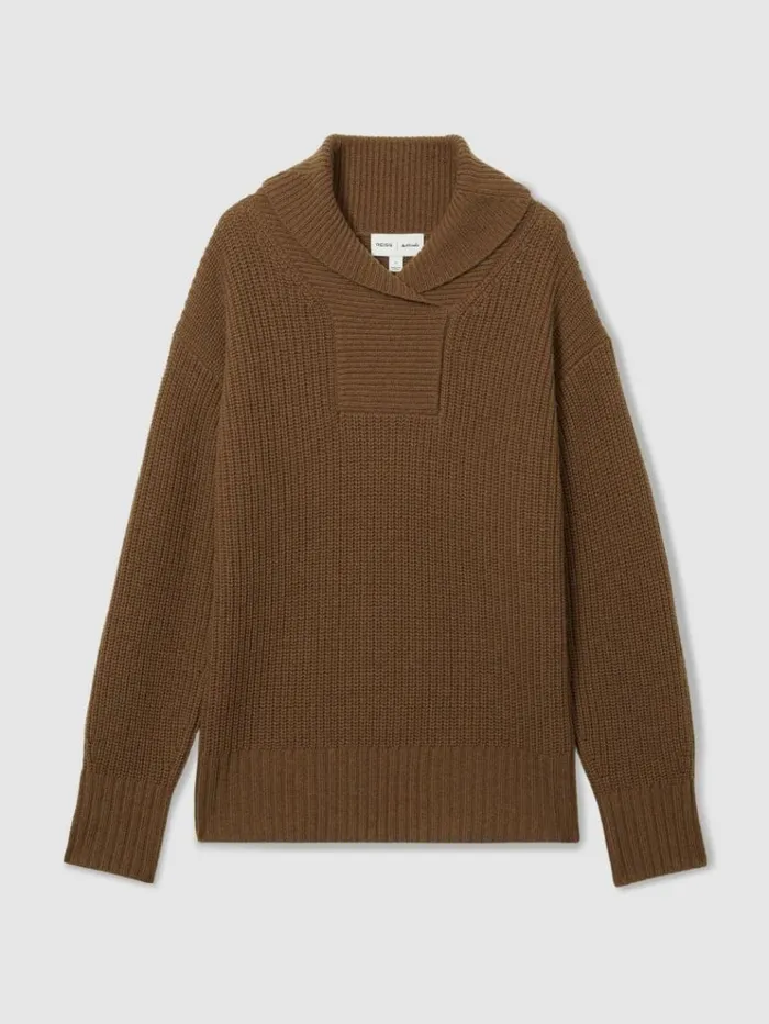 REISS Sweaters WomenMen Reiss Les 100 Ciels Wool And Cashmere Jumper Chestnut