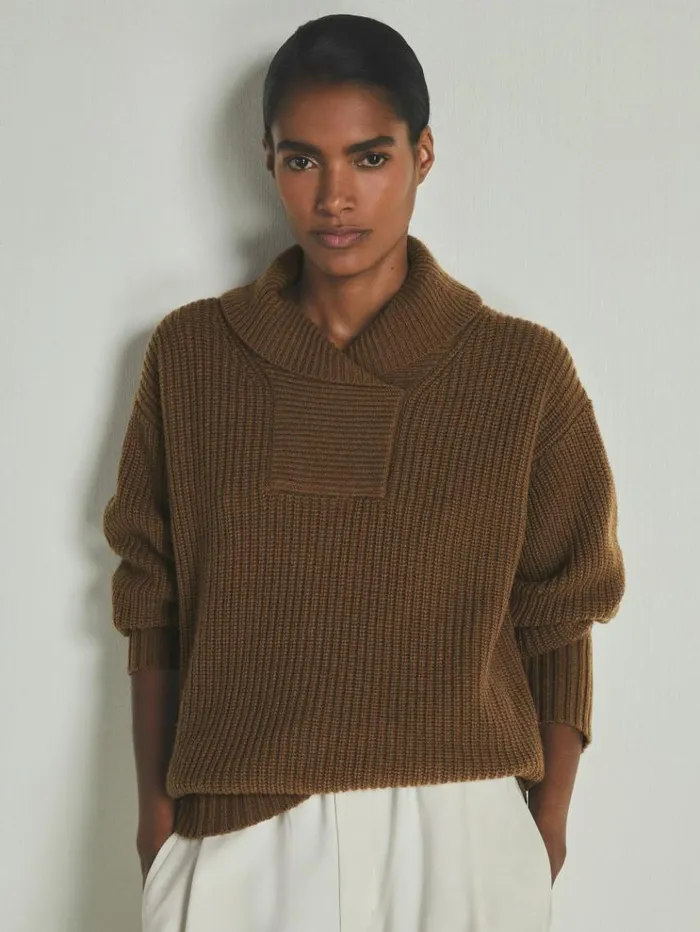 REISS Sweaters WomenMen Reiss Les 100 Ciels Wool And Cashmere Jumper Chestnut