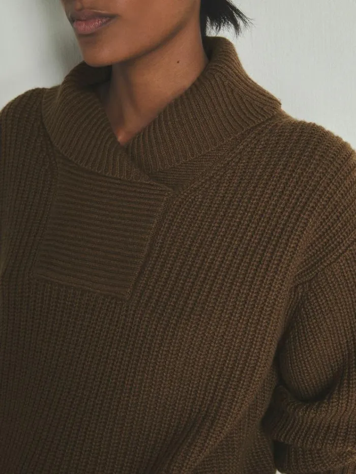 REISS Sweaters WomenMen Reiss Les 100 Ciels Wool And Cashmere Jumper Chestnut