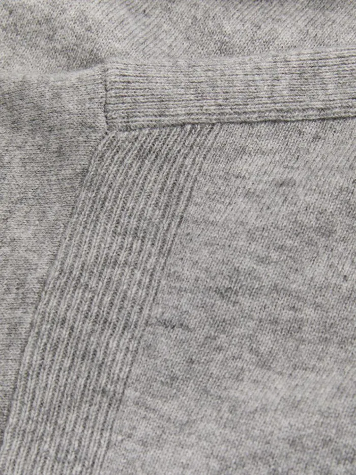 REISS Sweaters Women Wool Blend Funnel Neck Jumper Grey Marl