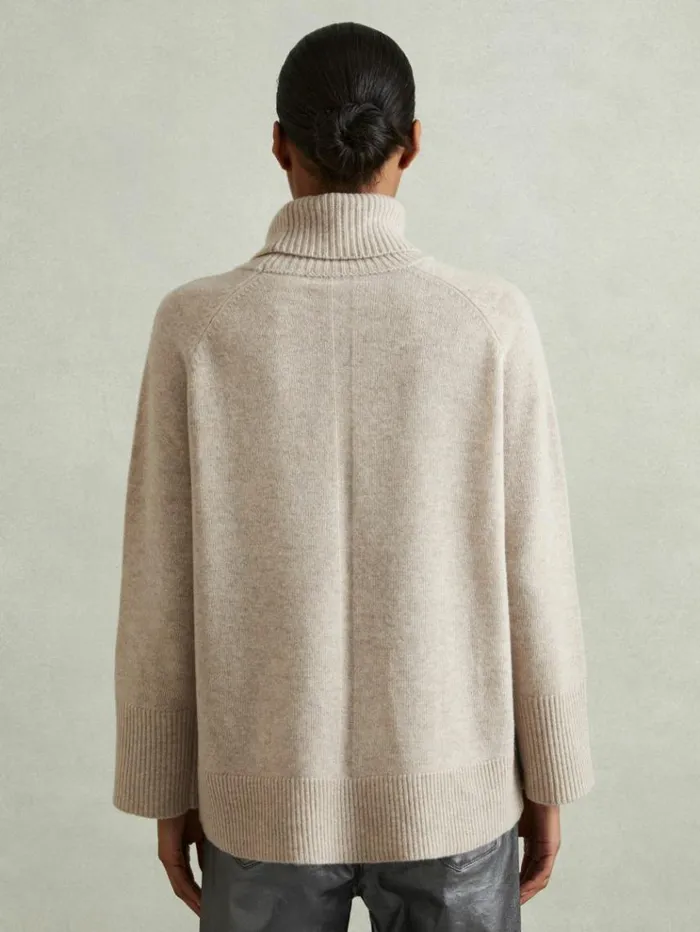 REISS Sweaters Women WoolCashmere RollNeck Jumper Oatmeal