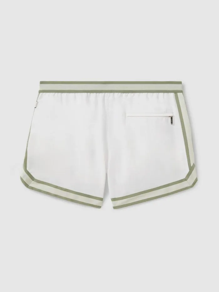 REISS Swimwear Men Ch Elasticated Waist Swim Shorts White