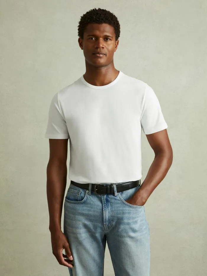 REISS TShirts Men Cotton Crew Neck TShirt Optic White