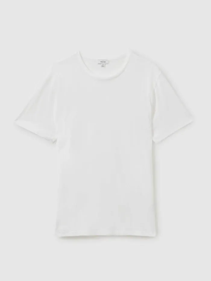 REISS TShirts Men Cotton Crew Neck TShirt Optic White