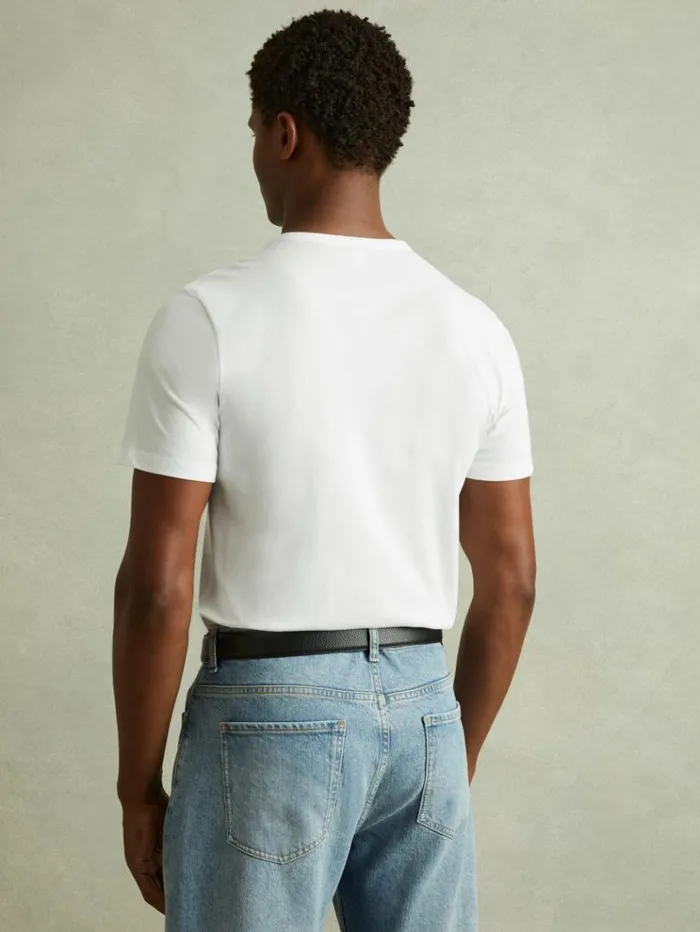 REISS TShirts Men Cotton Crew Neck TShirt Optic White