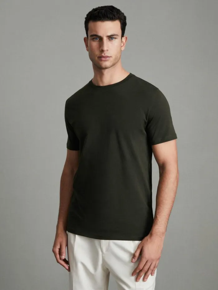REISS TShirts Men Crew Neck TShirt Oxidised Green