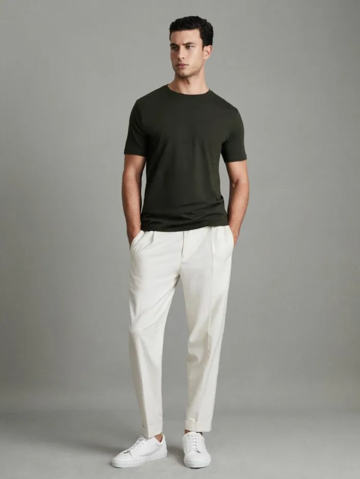 REISS TShirts Men Crew Neck TShirt Oxidised Green