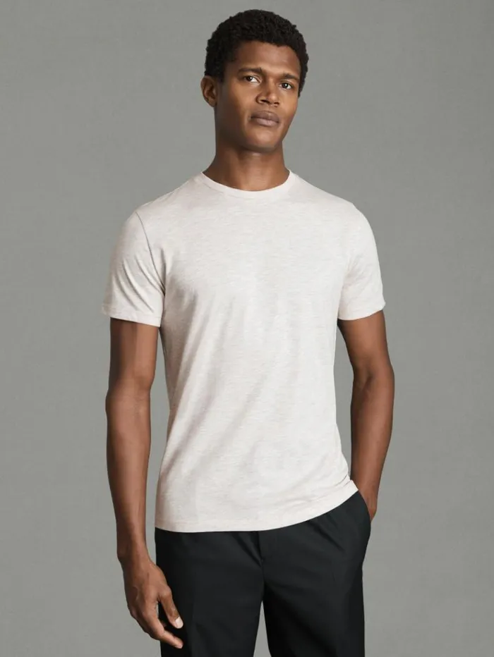 REISS TShirts Men Crew Neck TShirt Wheat Melange