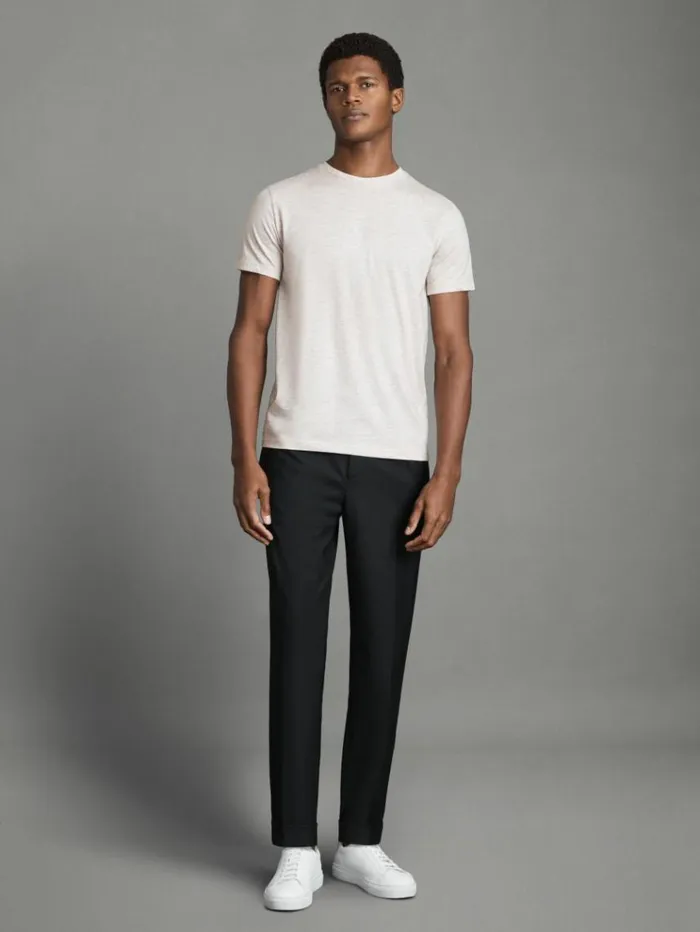 REISS TShirts Men Crew Neck TShirt Wheat Melange