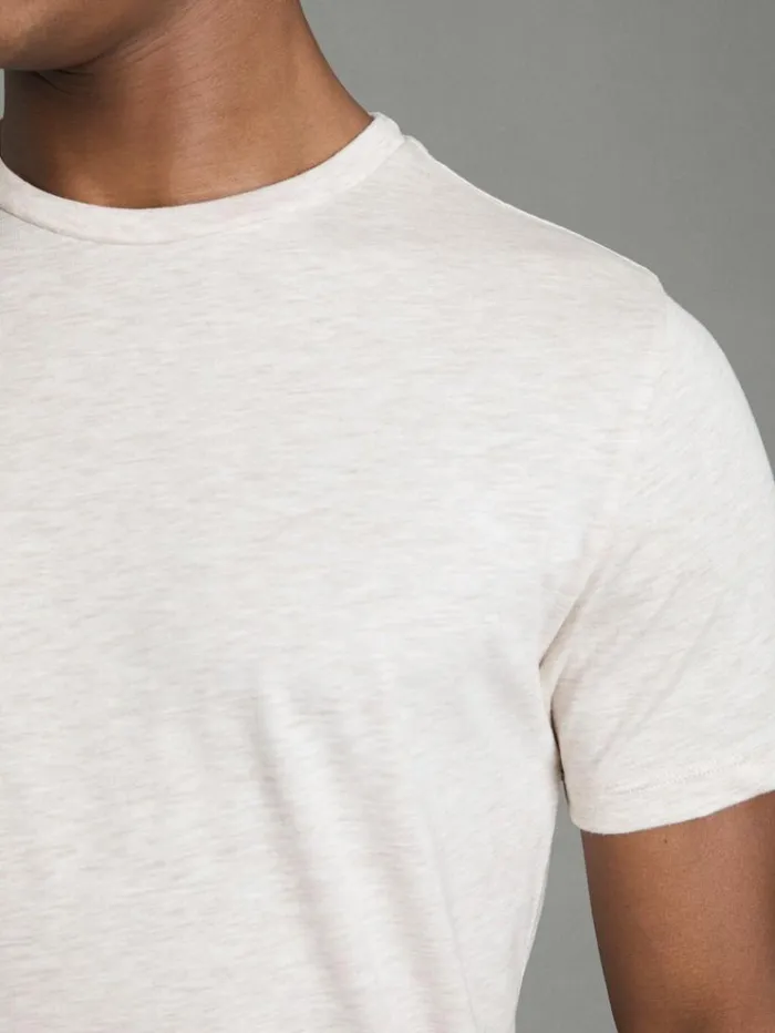 REISS TShirts Men Crew Neck TShirt Wheat Melange