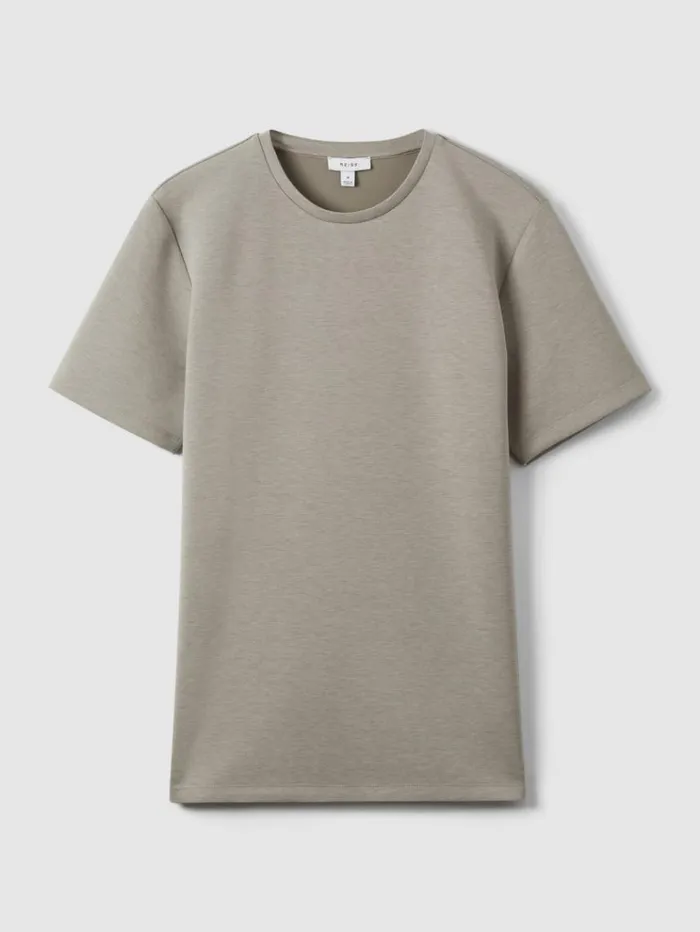 REISS TShirts Men Interlock Jersey Crew Neck TShirt Taupe