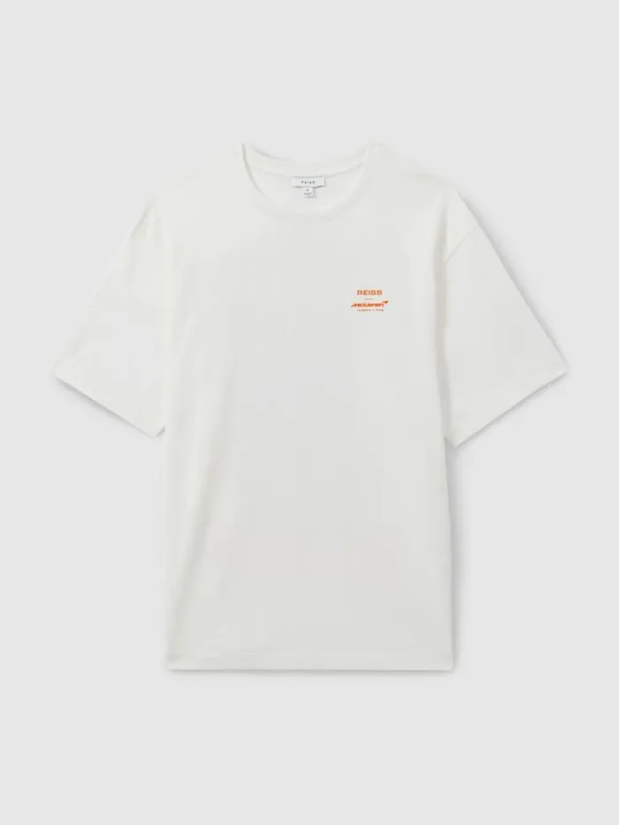 REISS TShirts Men McLaren F1 Cotton Printed Crew Neck TShirt White