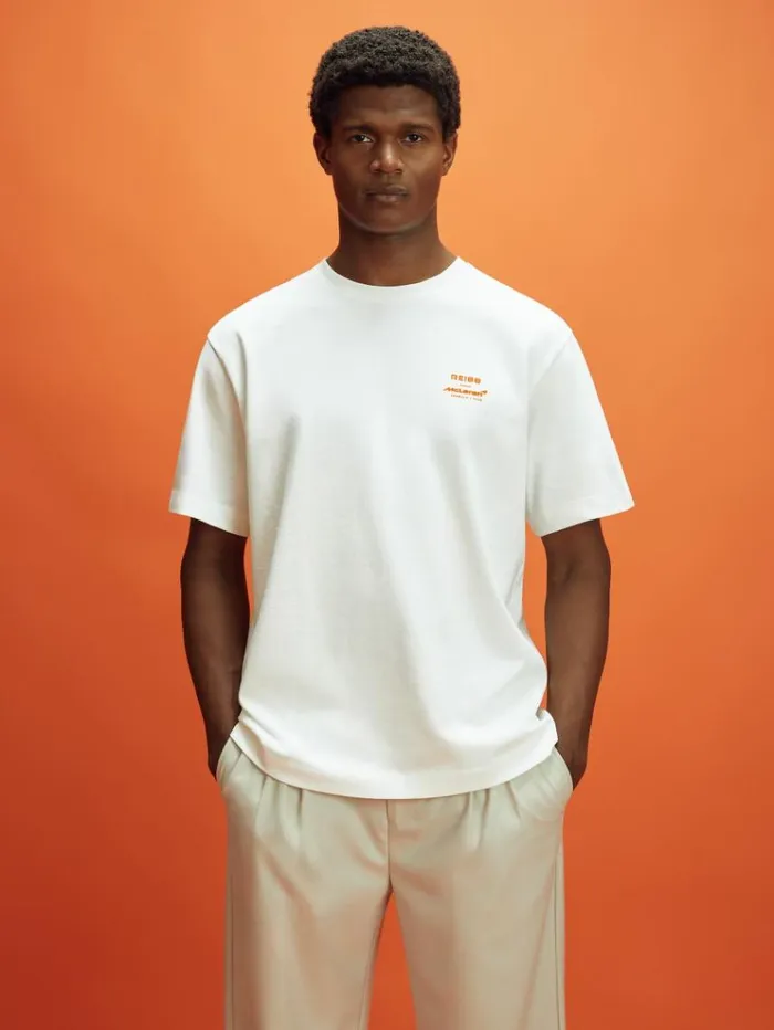 REISS TShirts Men McLaren F1 Cotton Printed Crew Neck TShirt White