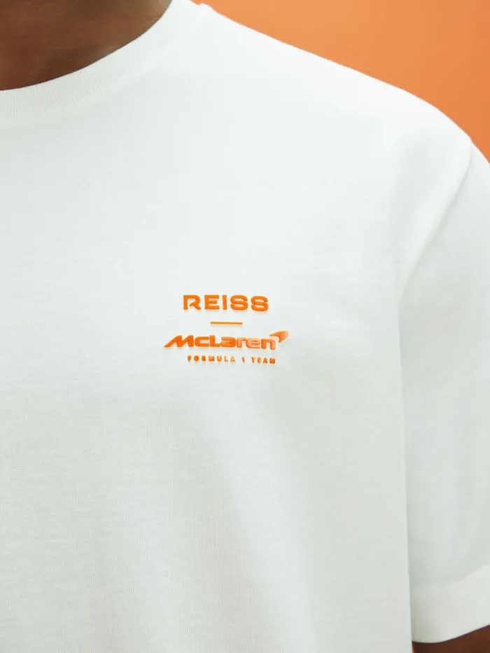 REISS TShirts Men McLaren F1 Cotton Printed Crew Neck TShirt White