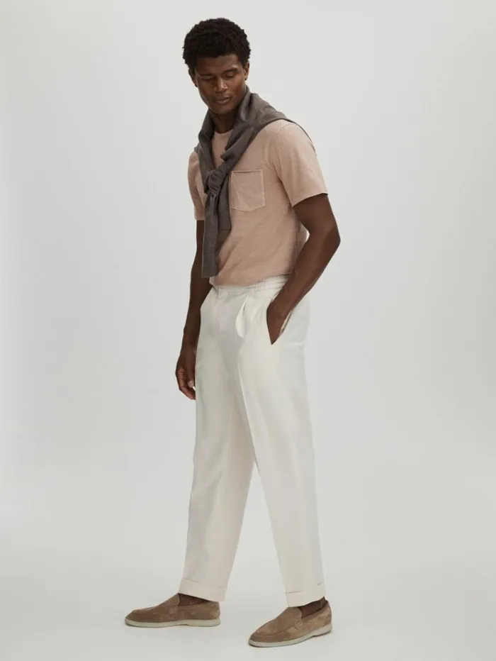 REISS TShirts Men Paige Crew Neck TShirt Light Stone