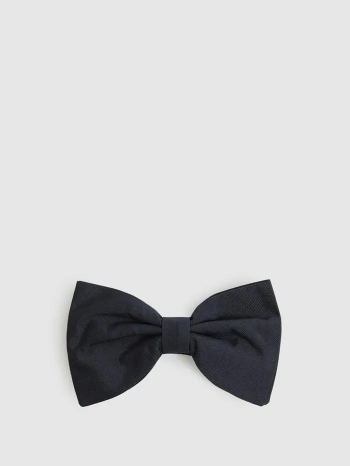 REISS Ties and Pocket Squares Men Grosgrain Silk Bow Tie Dark Navy