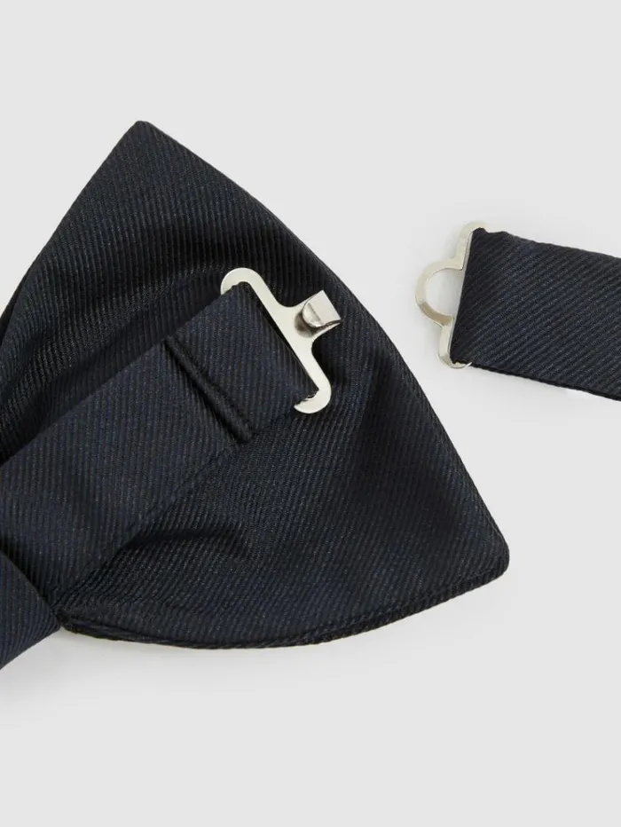 REISS Ties and Pocket Squares Men Grosgrain Silk Bow Tie Dark Navy