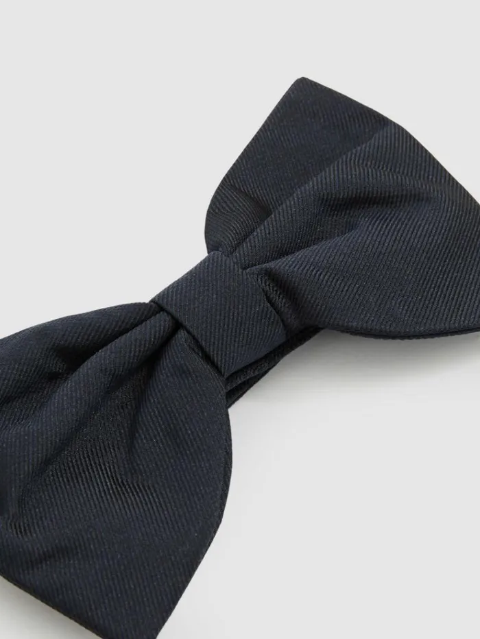 REISS Ties and Pocket Squares Men Grosgrain Silk Bow Tie Dark Navy