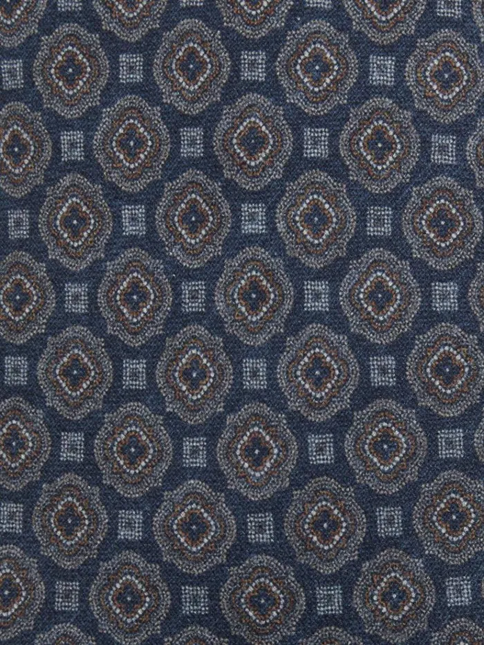 REISS Ties and Pocket Squares Men Silk Floral Medallion Tie Indigo