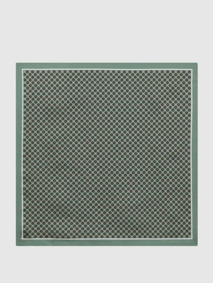 REISS Ties and Pocket Squares Men Silk Pocket Square Light Green