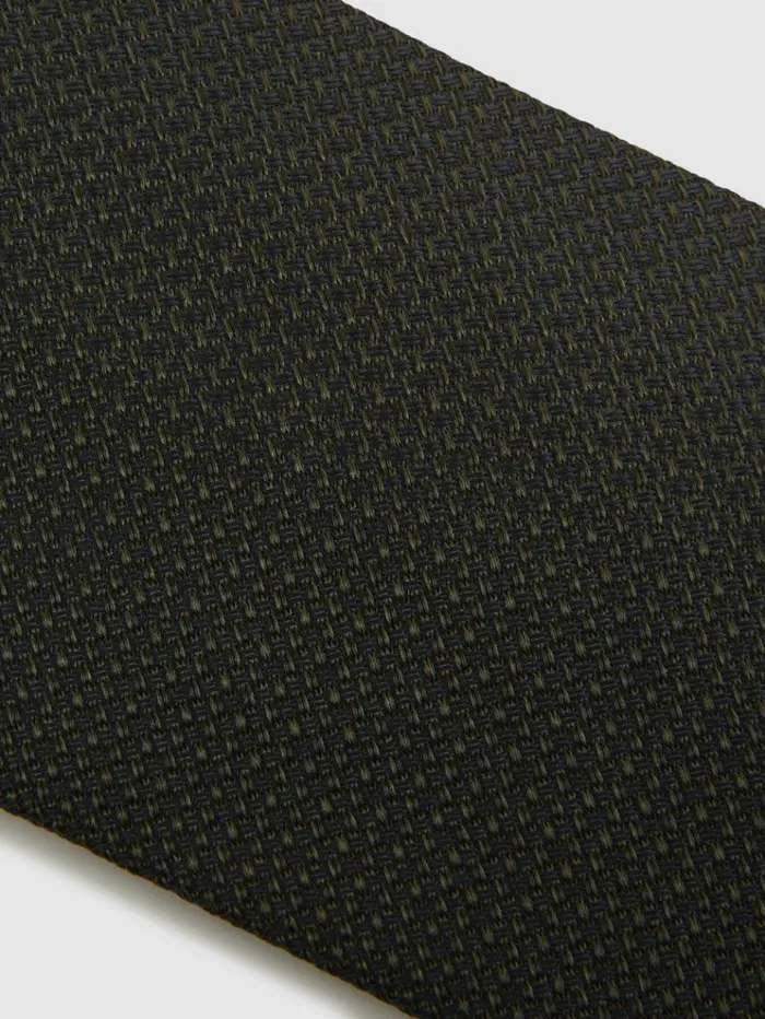 REISS Ties and Pocket Squares Men Textured SilkBlend Tie Dark Green