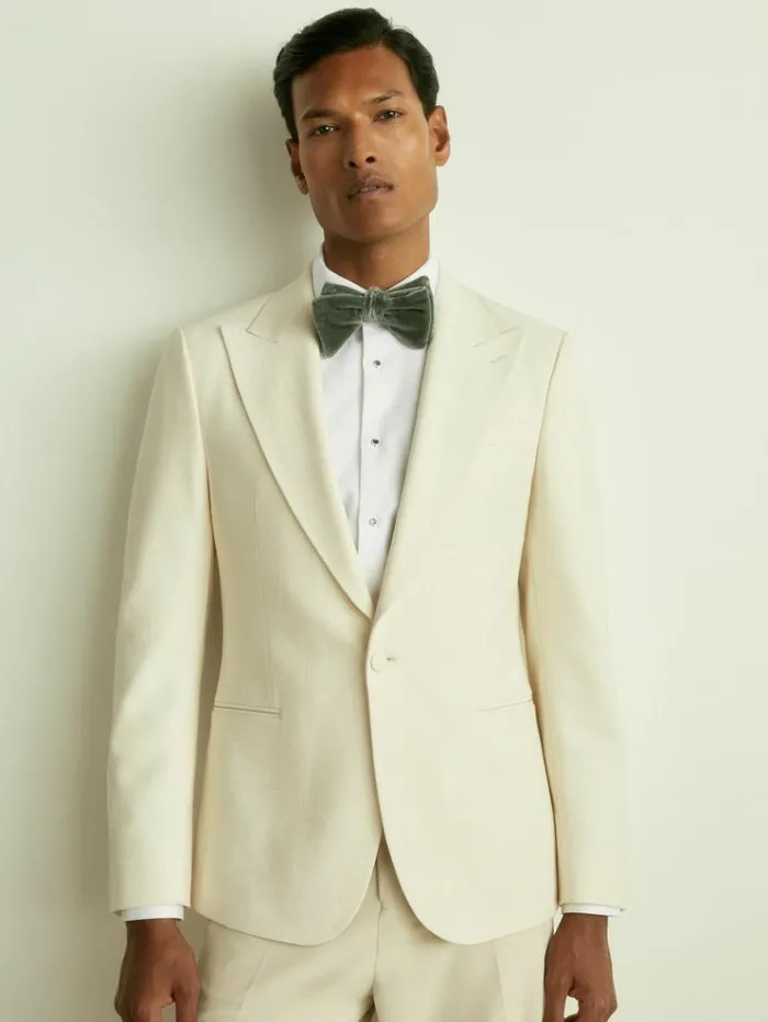 REISS Ties and Pocket Squares Men Velvet Bow Tie Sage Green
